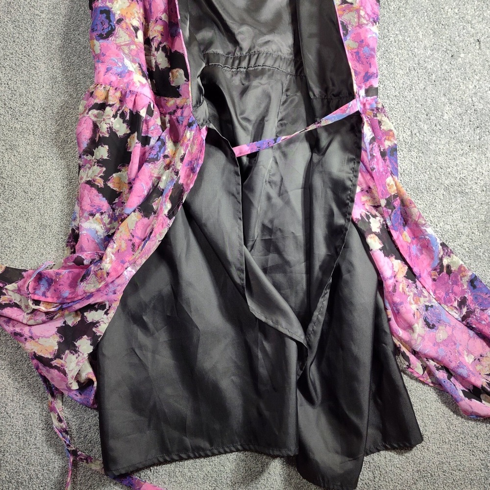 Stetson Floral Dress Sleeveless Lined Pink Purple Black Size S Sundress